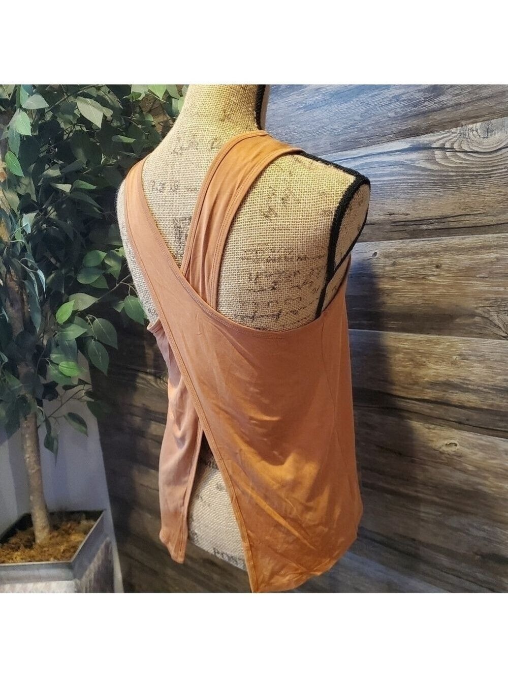 JoyLab Orange Rust Open Back Workout Top XS